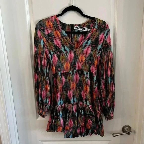 1057 Rotate Geometric Diamond Mini Dress Size 4 - Picture 2 of 5